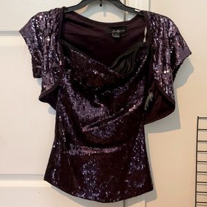 Purple sequin top